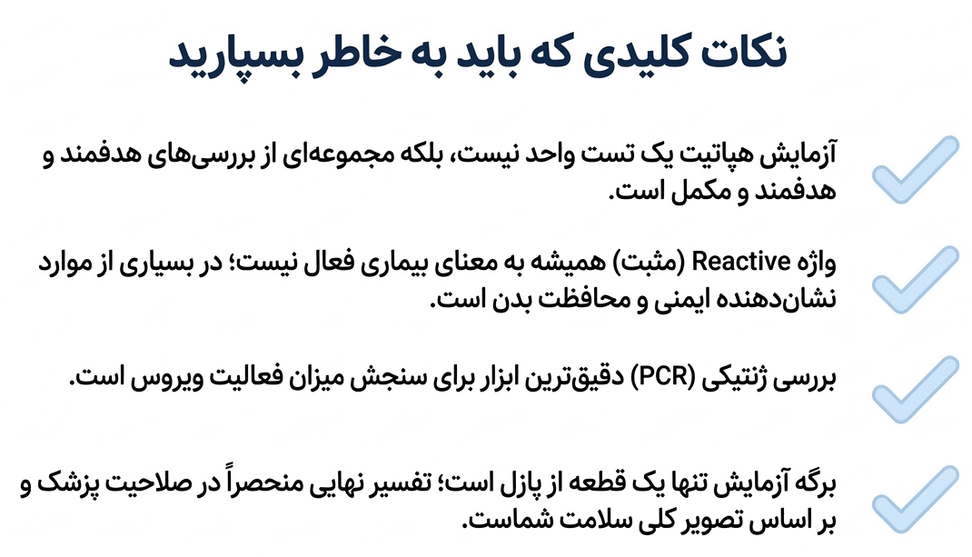 جمع‌بندی آزمایش هپاتیت
